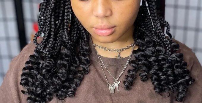 30+ Shoulder Length Box Braids with Curly Ends (+Tutorial)