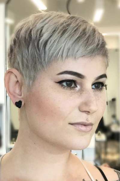 Blonde Pixie with Root Fade