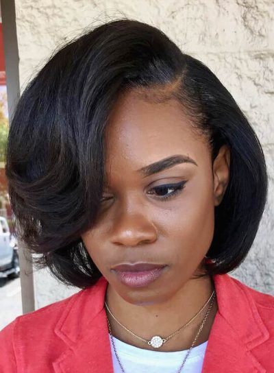 Jaw Length Bob Cut with Swoopy Layers