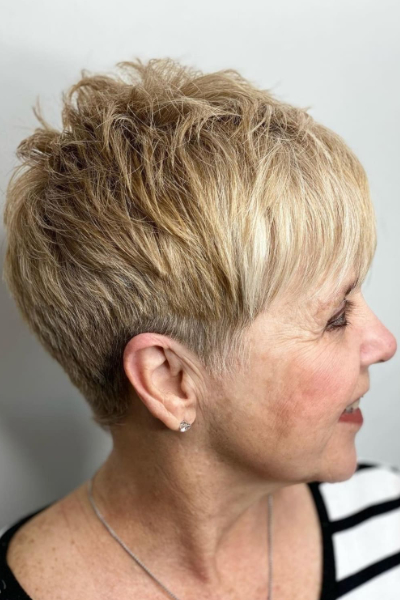 Pixie Haircut for Older Women with Fine Hair